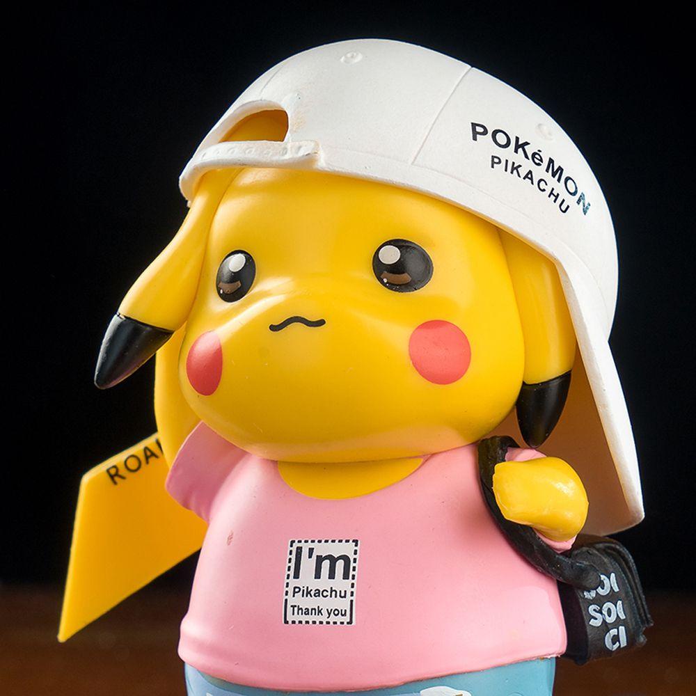 Needway   Pokemon Figure Model Hadiah Dekorasi Mobil Cosplay Pikachu Model Mainan PVC Denim Baju Pikachu