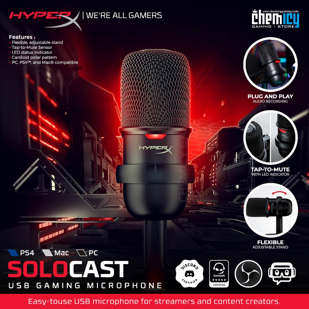 HyperX SoloCast USB Condenser Gaming / Streamer Microphone