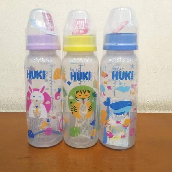 Huki CI0329 Botol Susu Huki PP SP Round 240ml Botol Susu Gepeng Bayi 240ml-BELLA SHOP