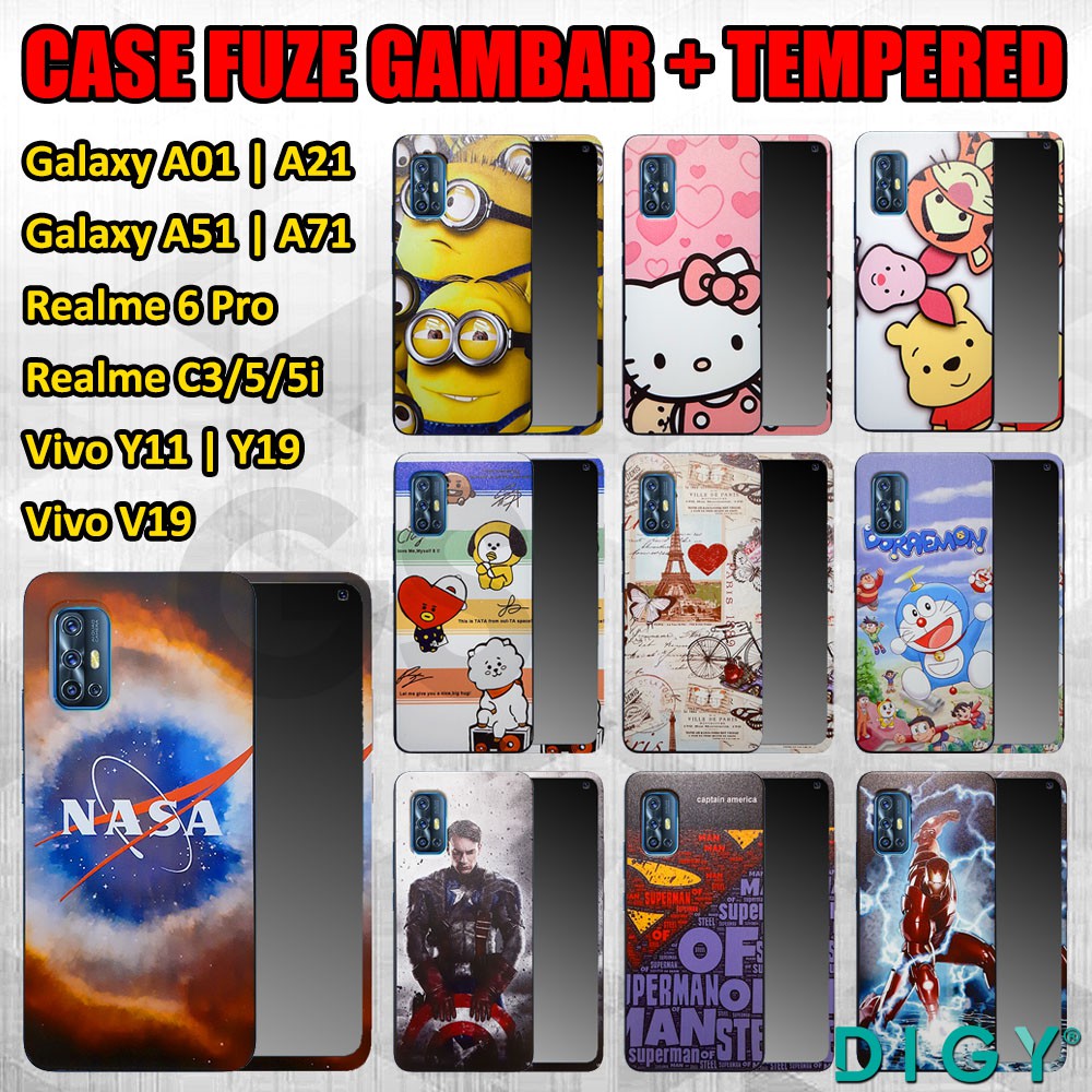 PROMO CUCI GUDANG Case Vivo Y91 Y95 V19 Y19 Y20 Y20S  case pelindung hp sudah termasuk tempered glass