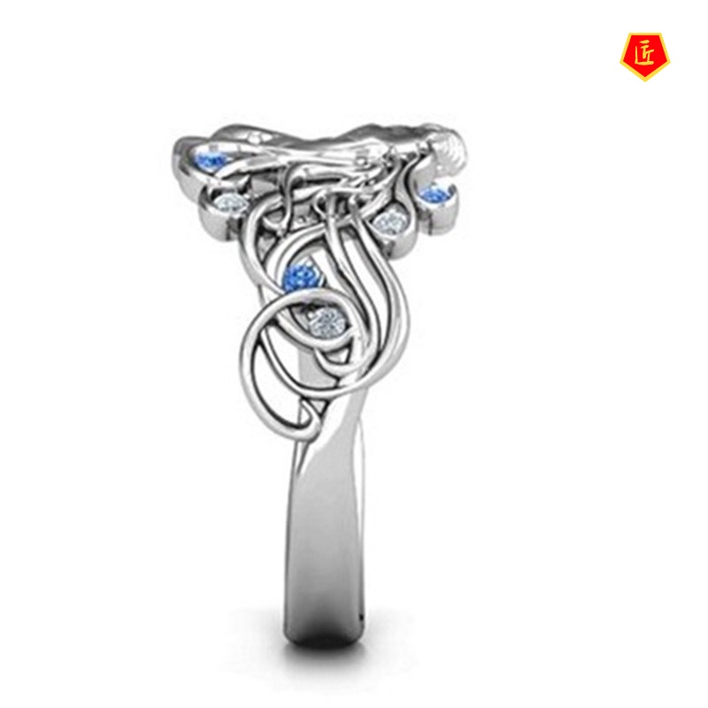 [Ready Stock]Creative Unicorn Diamond Silver Ring