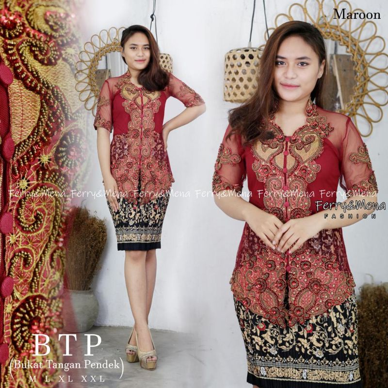 Kebaya bordir melati//kebaya payet pendek//kebaya payet modern