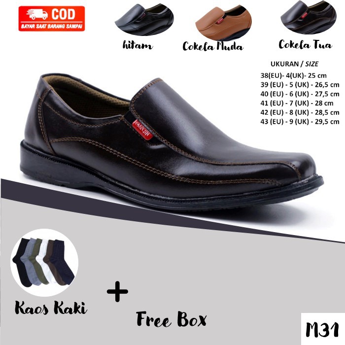 Sepatu formal pria sepatu fantovel non tali slip fantovel bahan upper webbing kulit terbaru M31 GB