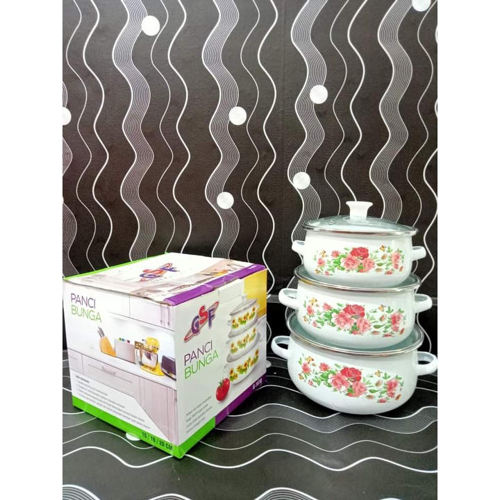 PANCI SET BUNGA 3PCS  / MANGKUK SET SERBAGUNA 3PCS / PANCI BUNGA GSF G 1618 - GSF1618 - GSF-1618