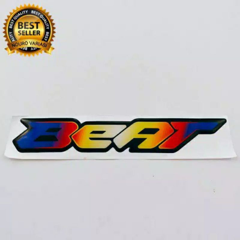 EMBLEM TIMBUL LOGO BEAT TWOTONE CROME GOLD KARBON BIRU HITAM MERAH