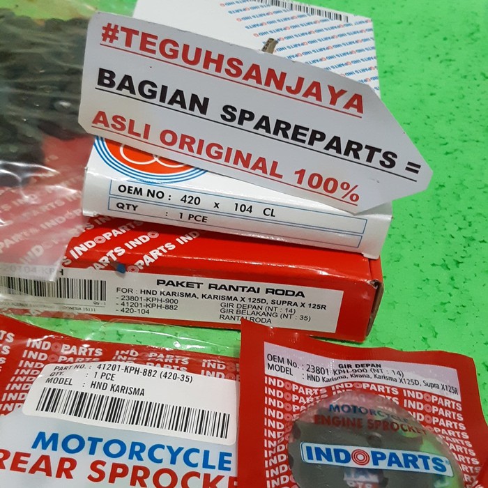 gir set / gear set karisma / karisma x 125d / supra x 125r indoparts