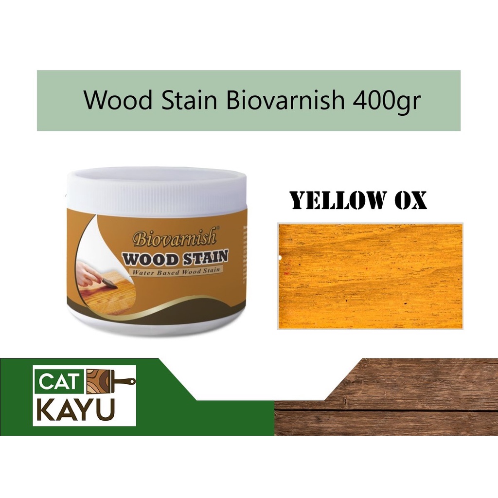 Cat Kayu Pergola Biovarnish Woodstain Yellow Ox Vernis Kayu Bahan Air