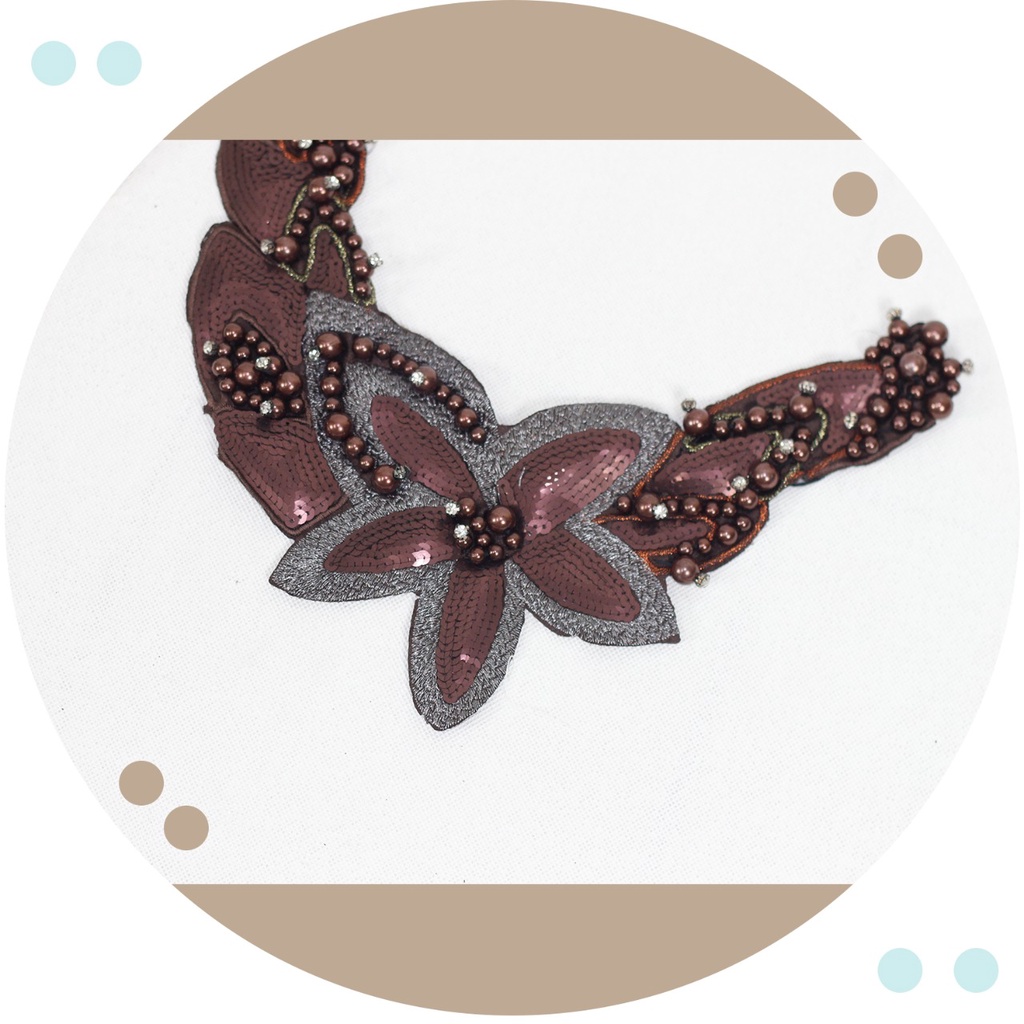 Kerah Renda Bordir Bunga Mutiara model 121209