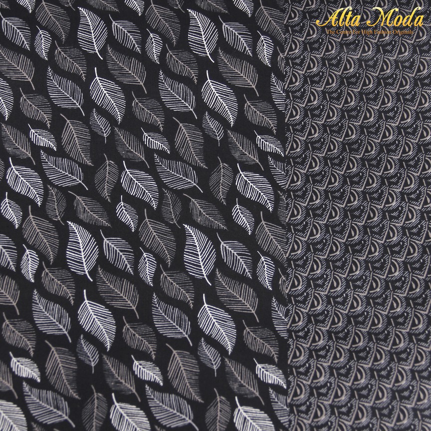 

Alta Moda Cotton Shirting Hitam Motif Daun Putih (1M)