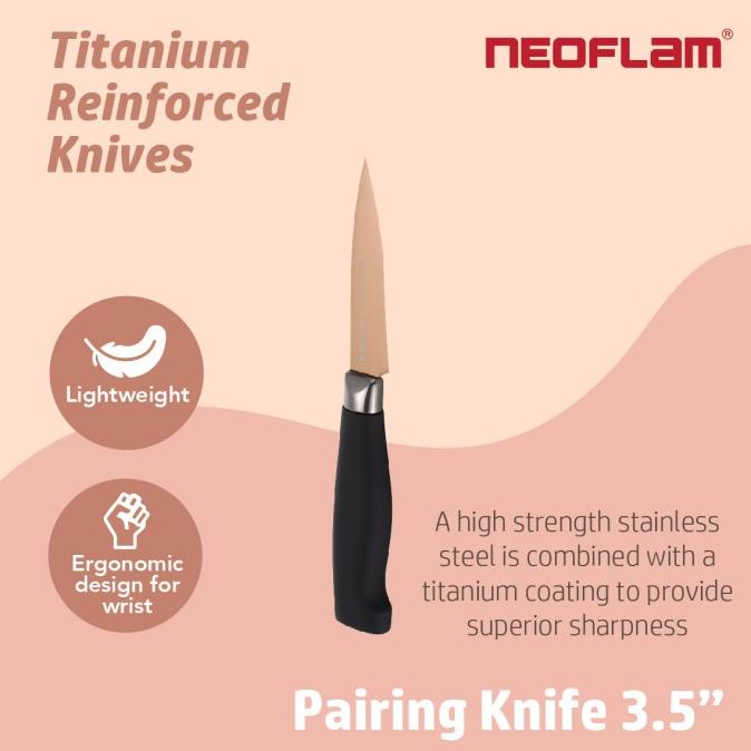 terlaris Neoflam Titanium Pairing Knife 3.5" Rose Gold / Pisau Buah