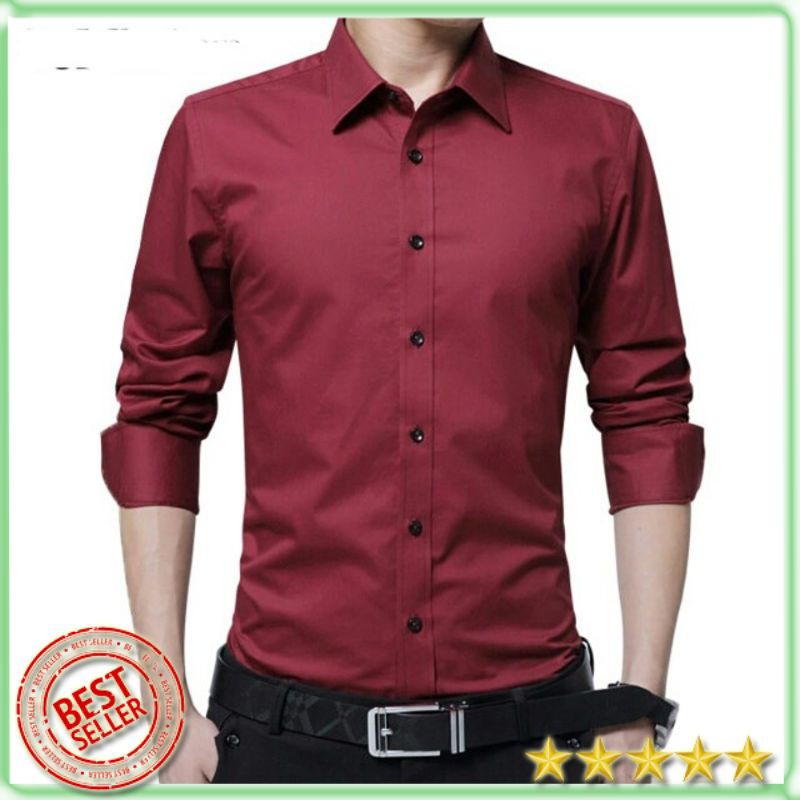 Santa Ricci Kemeja Pria Slimfit Polos Murah Kemeja Kemeja