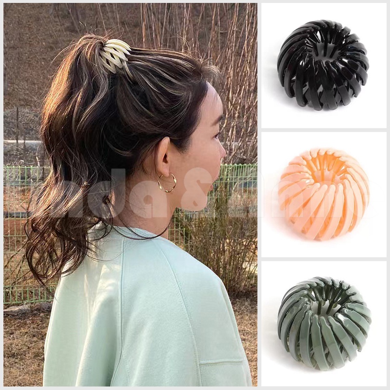 Ikat Rambut Ponytail Bahan Plastik Gaya Retro Korea Untuk Wanita - Scrunchies Multifungsi Aksesoris Rambut