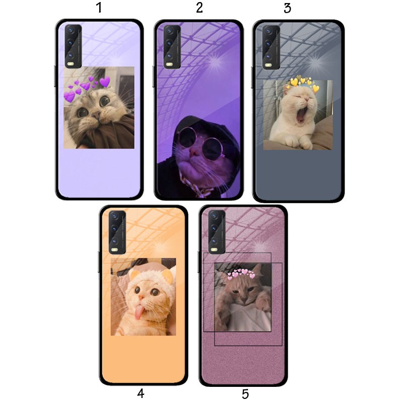 Softcase Kaca Kucing Cat (SF101) Case Vivo Y20-Y12S Casing Handphone Vivo Y20-Y12S - Casing mewah