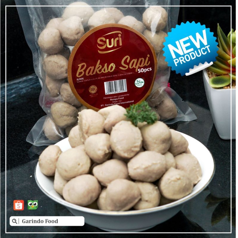 

Bakso Sapi Premium Merek Suri isi 50 pcs / Grosir dan Eceran Bakso Suri isi 50 pack kemasan 600g