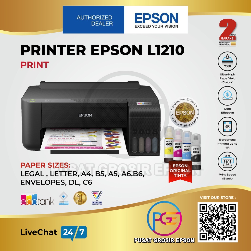 Printer Epson L1210 L 1210 L-1210 Pengganti Epson L1110 ORIGINAL GARANSI RESMI