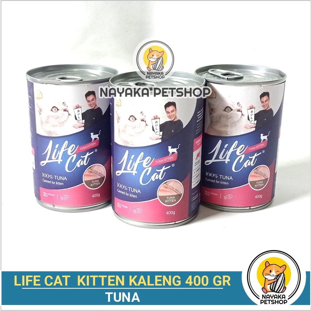 Life Cat Kaleng Kitten Tuna 400 gr Makanan Anak Kucing Basah Pakan Cat Wet Food