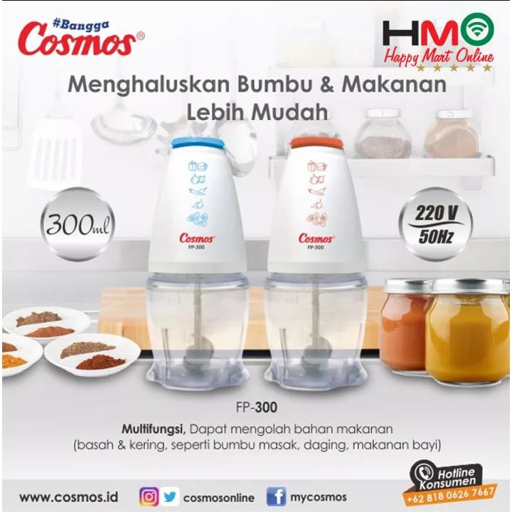 Food processor Cosmos FP-300 chopper pelumat penggiling daging 300ml