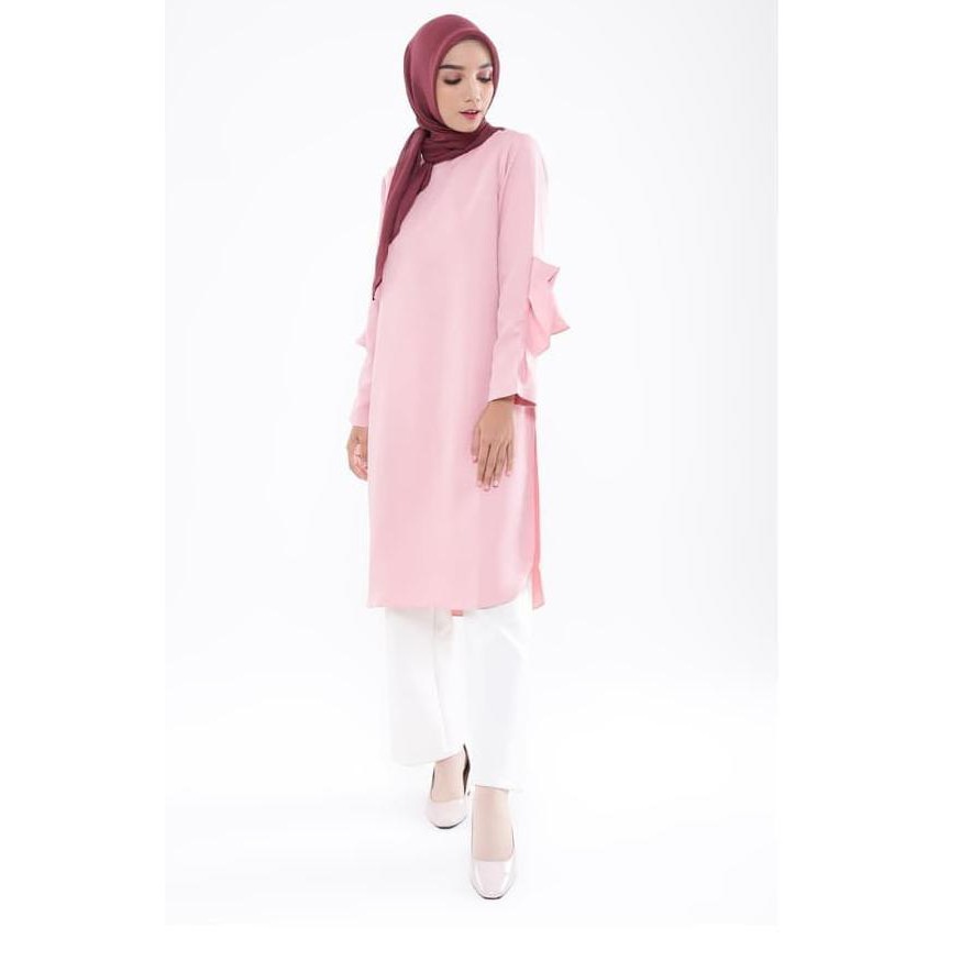 Atasan muslim Wanita tunic muslim wanita atasan muslim wanita Abby Tunic muslim wear elcca - Merah