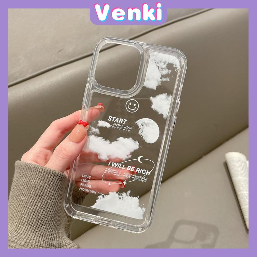 iPhone Case Clear Case Soft Thick TPU Shockproof HD Super Transparent Protection Camera Plating Button Cloud Smiley For iPhone 13 Pro Max iPhone 12 Pro Max iPhone 11 iPhone 7 Plus