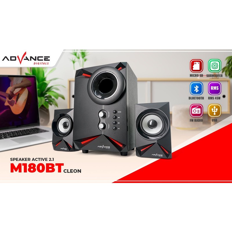 Advance Digitals Speaker Aktif Bluetooth M180BT New Cleon | Garansi Resmi 1 Tahun Advance