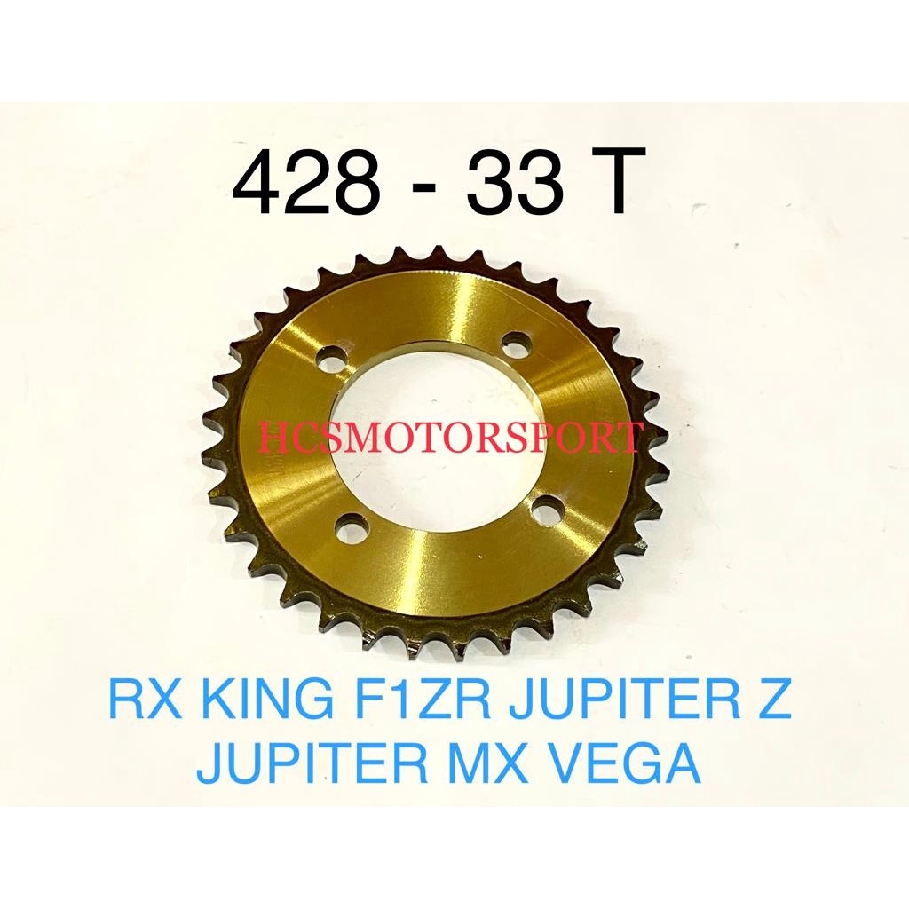GEAR GIR GIGI TARIK BELAKANG GOLD RX KING F1ZR MX JUPITER Z VEGA 33T 33 T KUALITAS SUPER