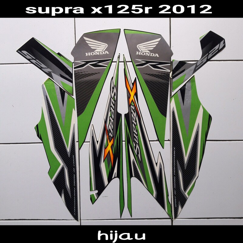 stiker motor supra x 125r 2012 hijau