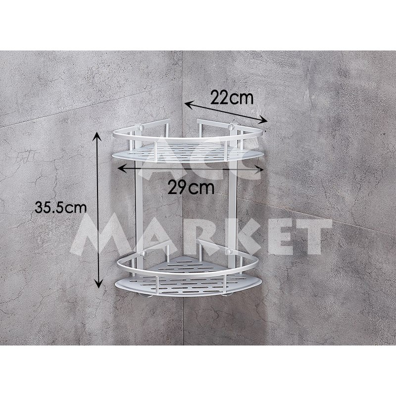 Rak Tempat Sabun Shampoo 2 SUSUN SUDUT Dapur Kamar Mandi WC