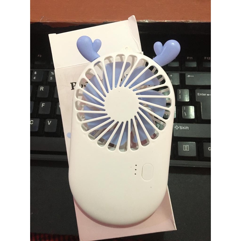 Trend-Kipas angin Cute Cooling Fan Desktop Hand Held Mini Portable Pocket Fans Kipas saku