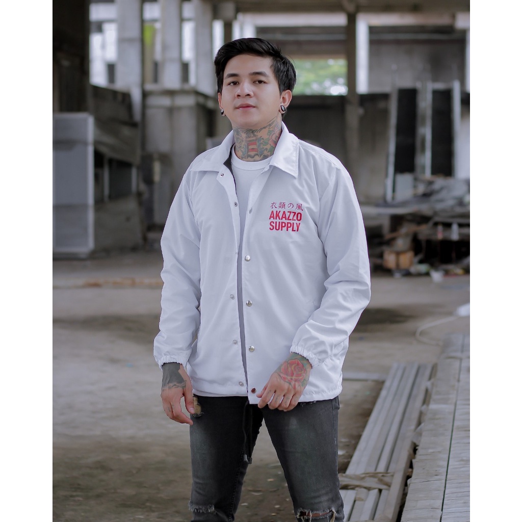 jaket parasut pria waterprof warna putih parasut jaket pria xxl coach original 100% pria Akazzo2424