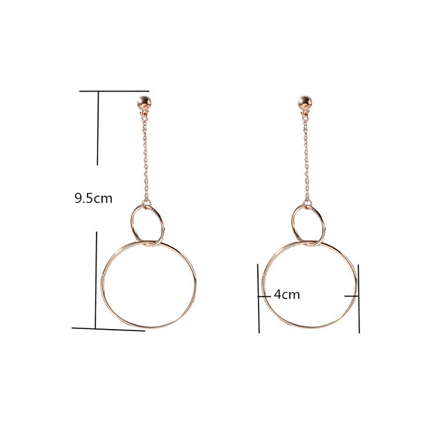 LRC Anting Tusuk Fashion Color Round Shape Decorated Simple