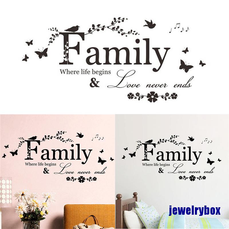 Stiker Dinding Desain Family Bahan Vinyl, Dapat Dicopot