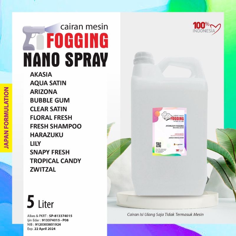 Cairan fooging Nano Spray antiseptic aneka aroma wangi segar kemasa jurigen 5 liter