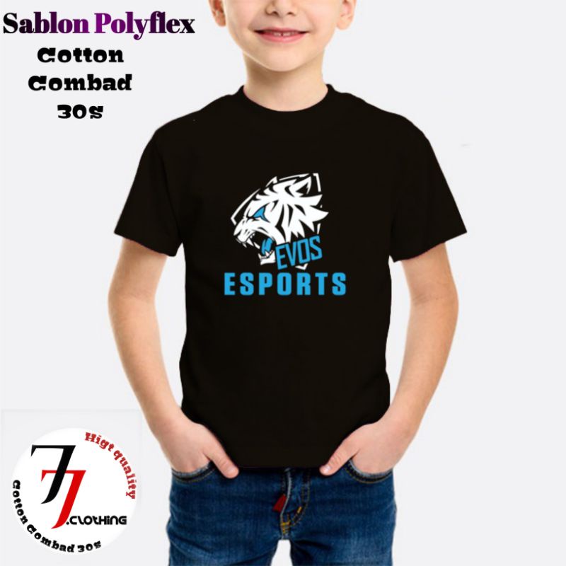 Baju kaos Anak Jess No Limit Evos esports gaming logo Atasan Anak Pakaian Anak lengan pendek anak