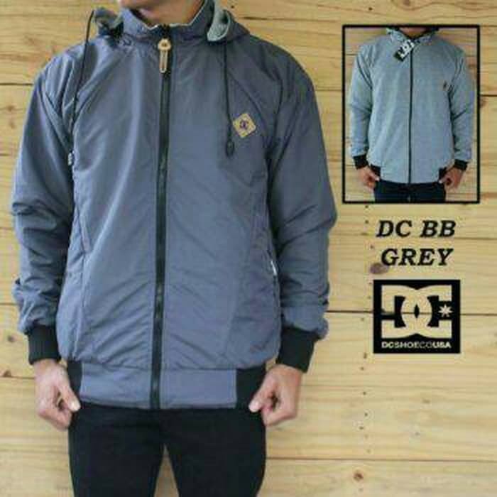 jaket bb dc 2in1 abu misty / jaket bolak balik bolbal premium