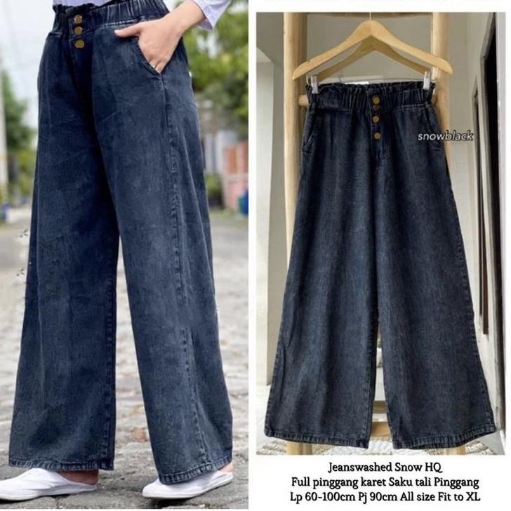 (BEST SELLER) KAMA PALLAZO KULOT || KULOT JEANS PREMIUM || KULOT KANCING 2