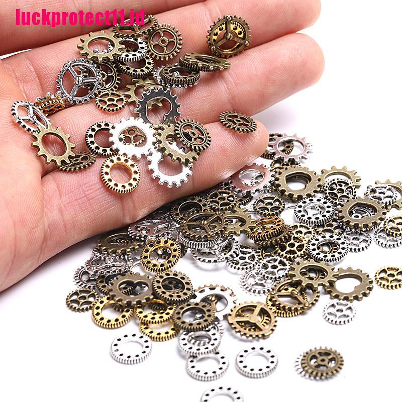 100 Pcs Liontin Roda Gigi Mini Gaya Antik Steampunk Untuk Membuat Perhiasan Charms