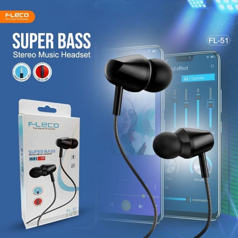 Headset FLECO FL-51 SUPER BASS Handsfree FLECO FL51 SUPERBASS Earphone FLECO FL-51 SUPER BASS