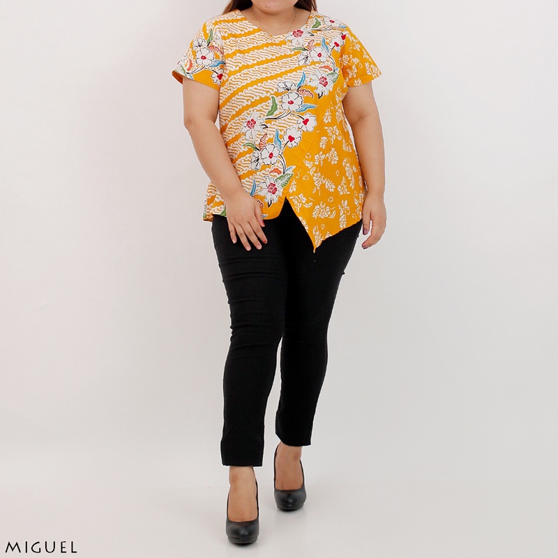 Evercloth Miguel Atasan Batik Wanita Motif Bunga Blouse Batik Perempuan Baju Batik Cewek / BV / MIX