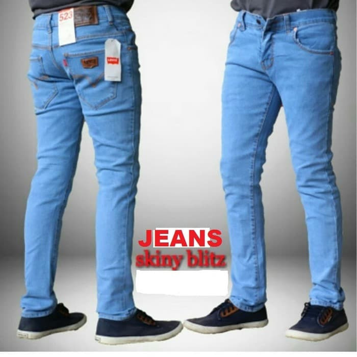Celana Jeans Levis Pensil Skinny Biru Muda Pria 27 - 38 - Biru Muda, 27 -28