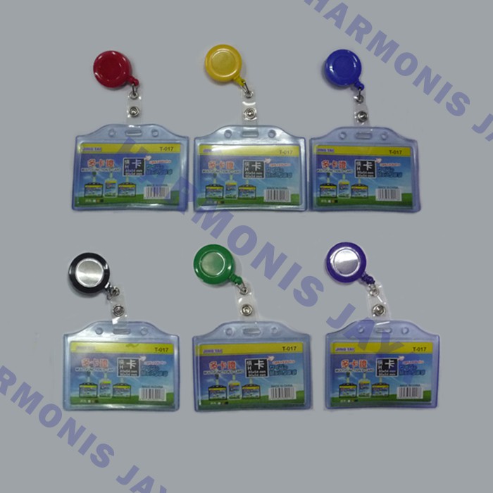 

ID Card Holder JINGTAI T-017 Model Landscape 2 Slot + Yoyo ID Card Standart : 1 SET