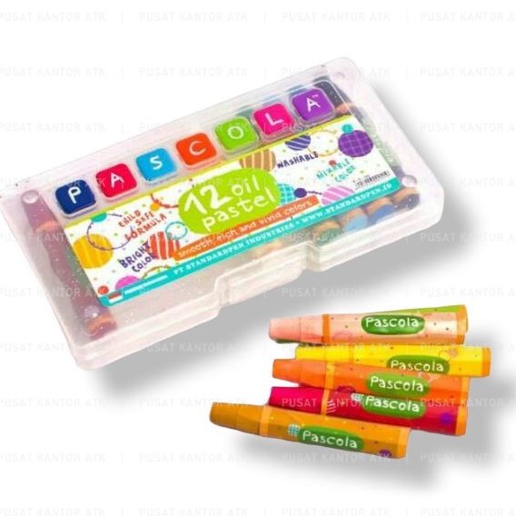 

Crayon Pascola 12 C Warna Oil Pastel Standard / Krayon Pascola Kerayon Warna Mewarnai