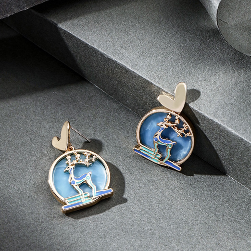 Hu Hu Hu Hu Hu Alat Bantu Pasang Kacamata♡ 1 Pasang Anting Kait Bahan Metal Motif Ikan Gaya China Untuk Wanita