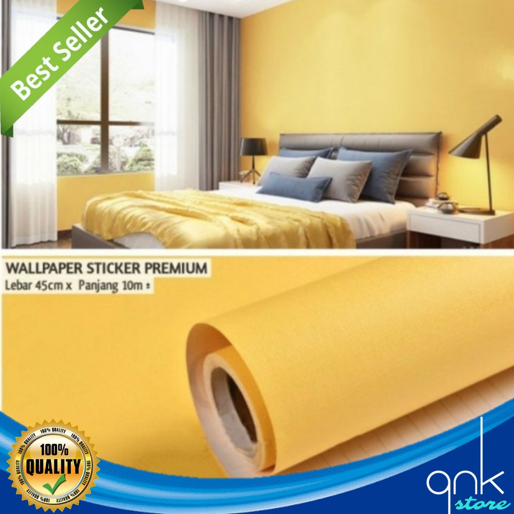 Wallpaper Dinding Motif Polos Pastel 45cm x 10m Polos Pastel Kuning Wallstiker Wallpaper Sticker Wallsticker Motif Polos Pastel Kuning