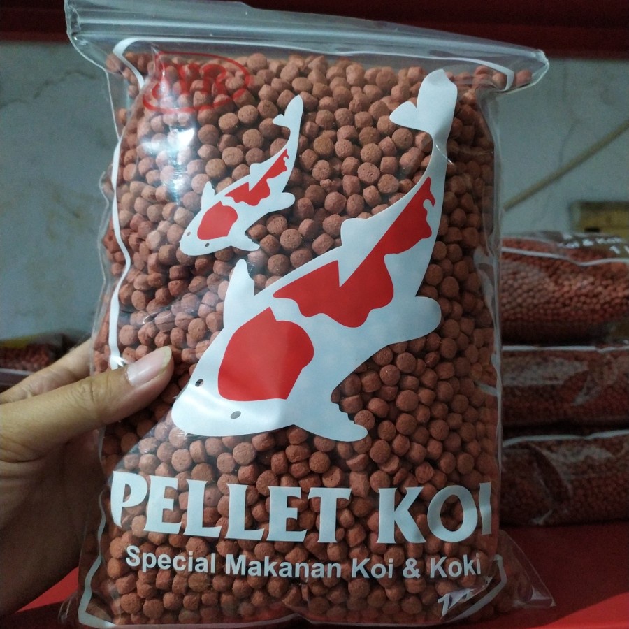 Pelet 1kg butiran besar (5mm) merah / Makanan ikan KOI / KOKI