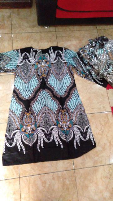 Tey-17 Batik Wanita Asj Sa Hrb026 Kenongo Kemeja Tosca Pendek
