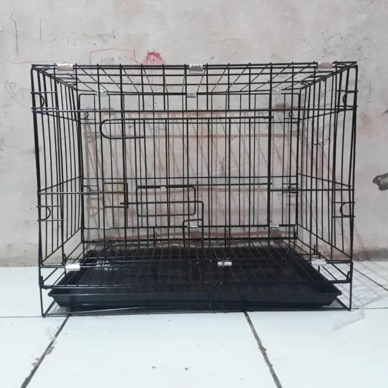 KANDANG KUCING LIPAT / KANDANG HEWAN BESI LIPAT MINIMALIS UKURAN 46x30x38CM WARNA RENDOM-4