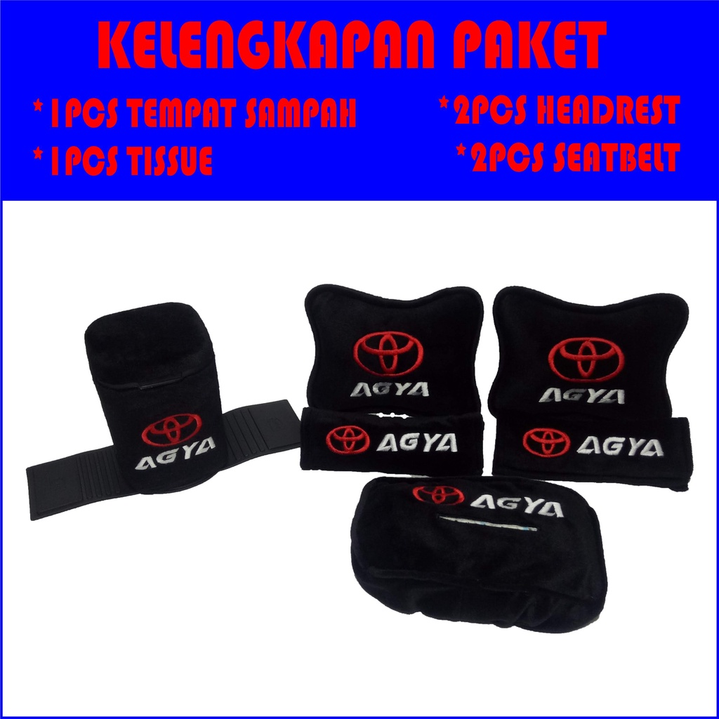 BANTAL LEHER MOBIL AGYA TEMPAT SAMPAH MOBIL SANDARAN JOK MOBIL TOYOTA AGYA AKSESORIS MOBIL INTERIOR
