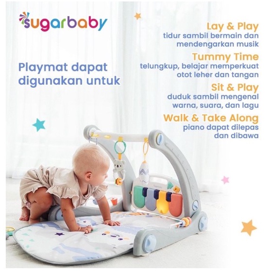 Sugar Baby 2in1 Baby Walker &amp; Playmat / Push Walker / Alat Belajar Jalan