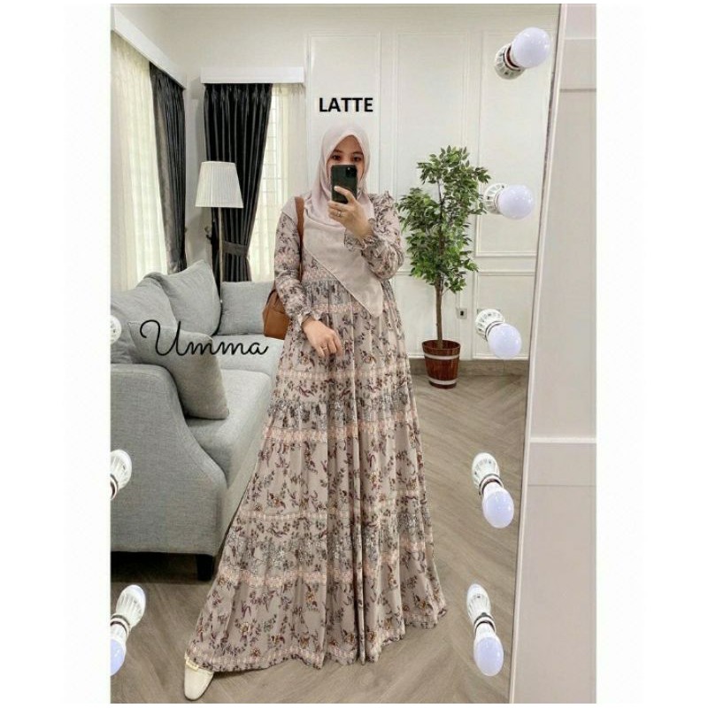 Gamis Adieva Umma Dress Motif LD 110 - Dress Rayon Viscose Busui Homey Dress Original