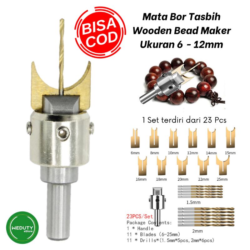 1 SET MATA BOR STELL KAYU TASBIH BUDHA ROSARIO  UKURAN 16-25MM WOODEN BEADS MAKER BEST QUALITY